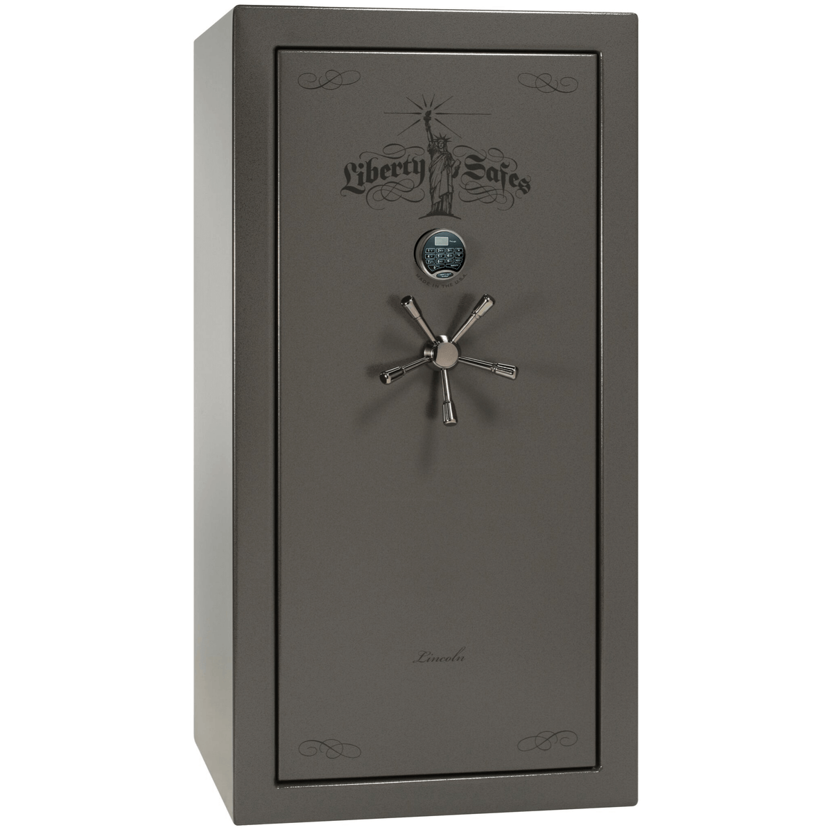 Liberty Lincoln 25 Safe in Gray Marble with Black Chrome Electronic Lock.