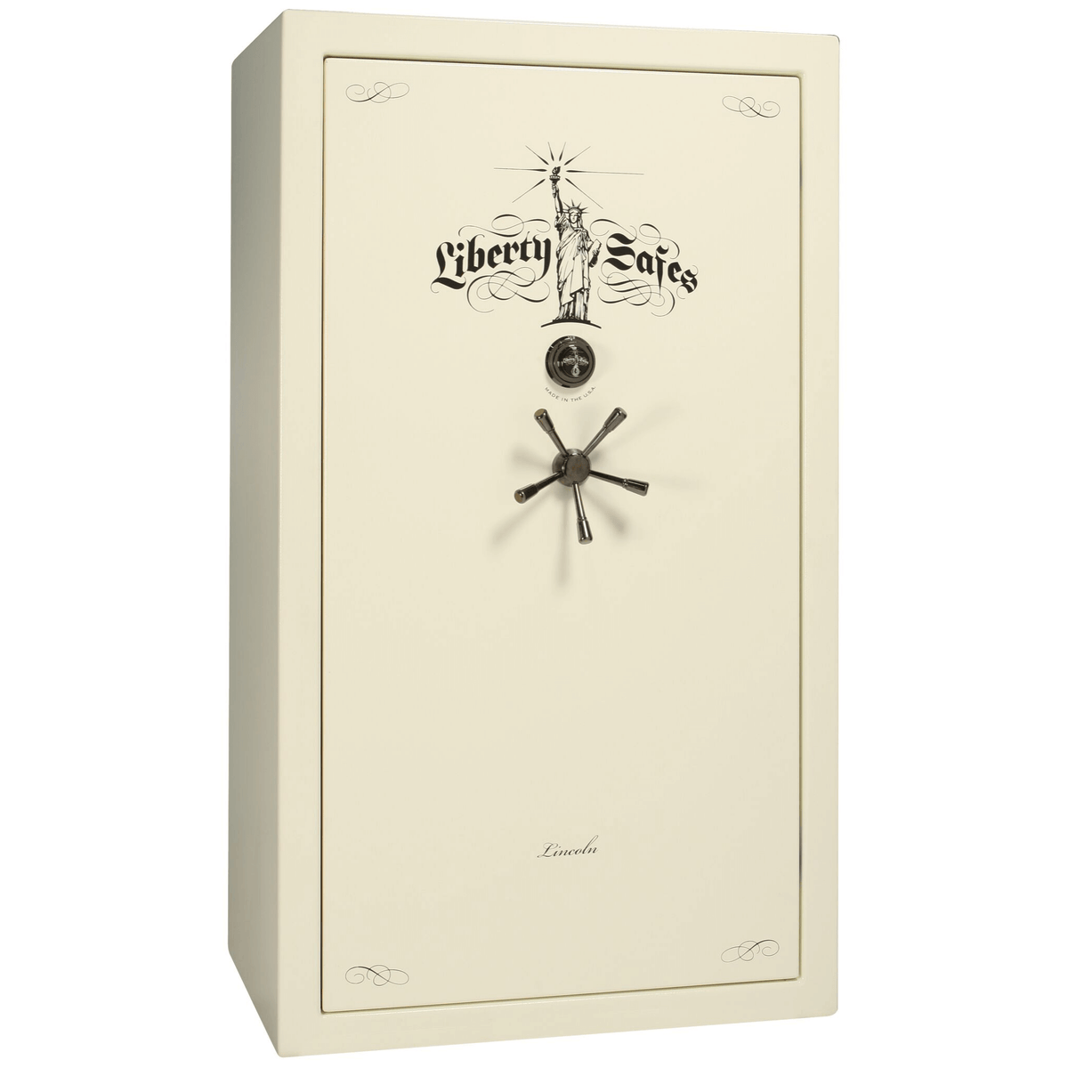Liberty Lincoln 50 Safe in White Marble with Black Chrome Mechanical Lock.