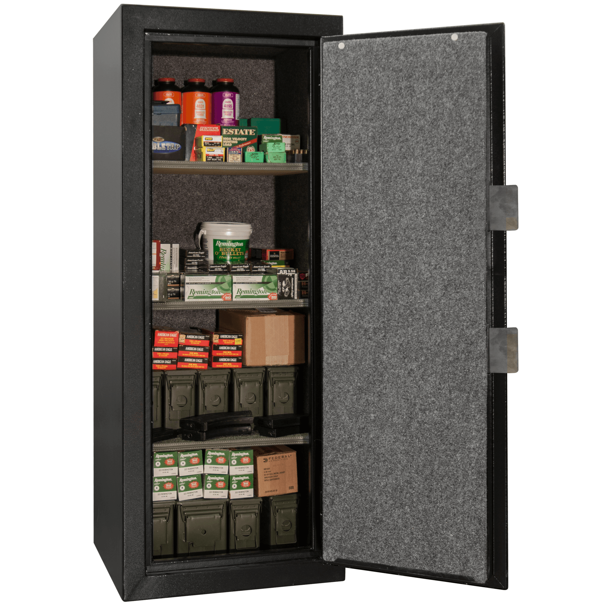 Ammo Can in Textured Black with key lock entry.