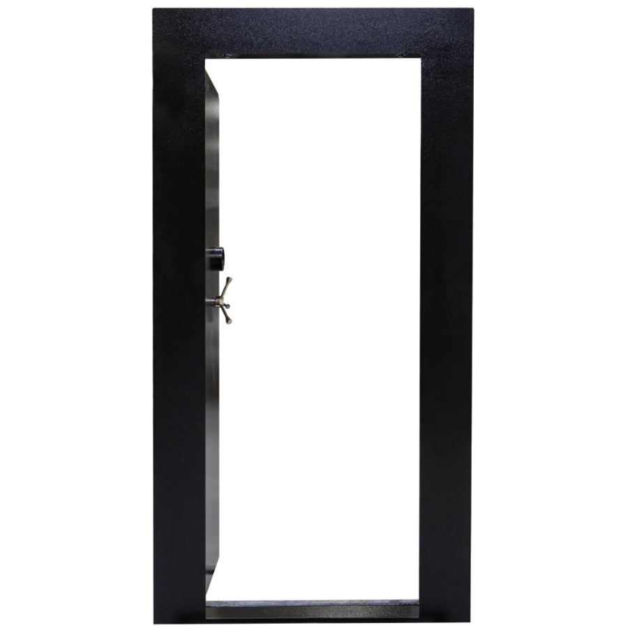 Blockade Vault Door Left-Inswing in Textured Black with Black Electronic Lock- Door Closed