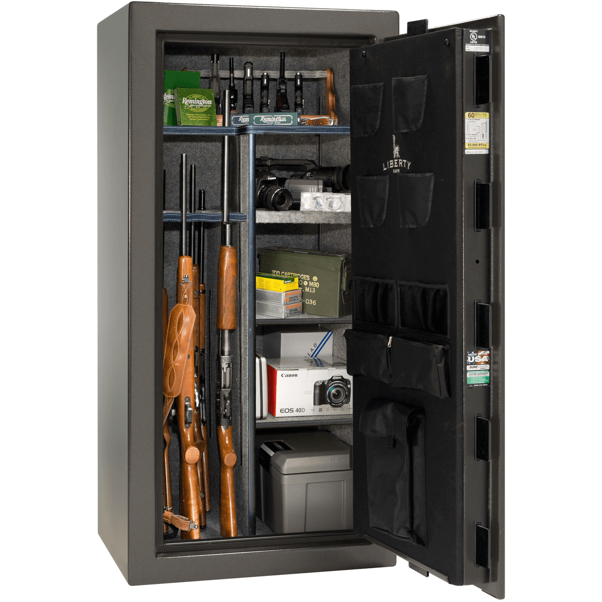 Liberty Colonial 23 Safe in Gray Gloss, open.