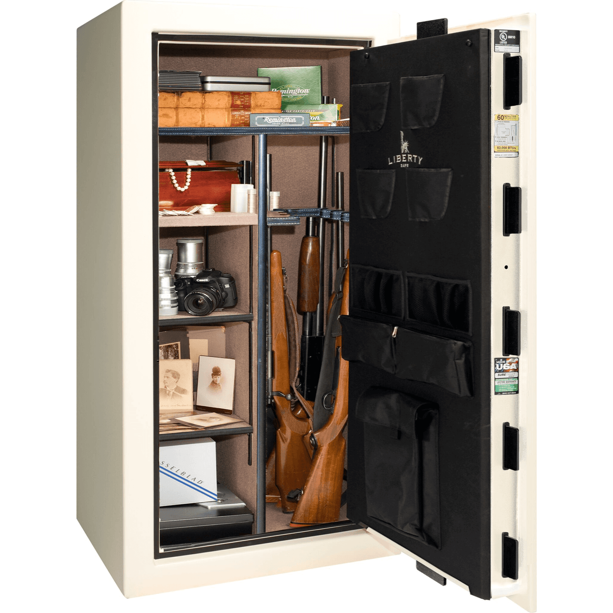 Liberty Colonial 23 Safe in White Gloss, open.
