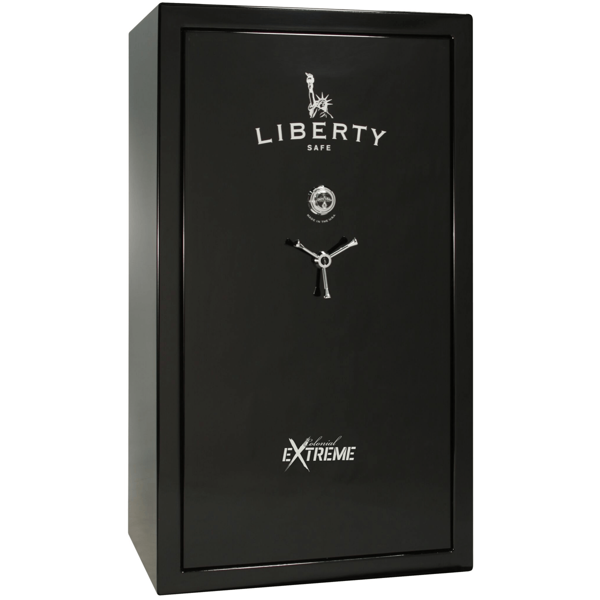 Liberty Colonial 50 Extreme Safe in Black Gloss with Chrome Mechanical Lock.