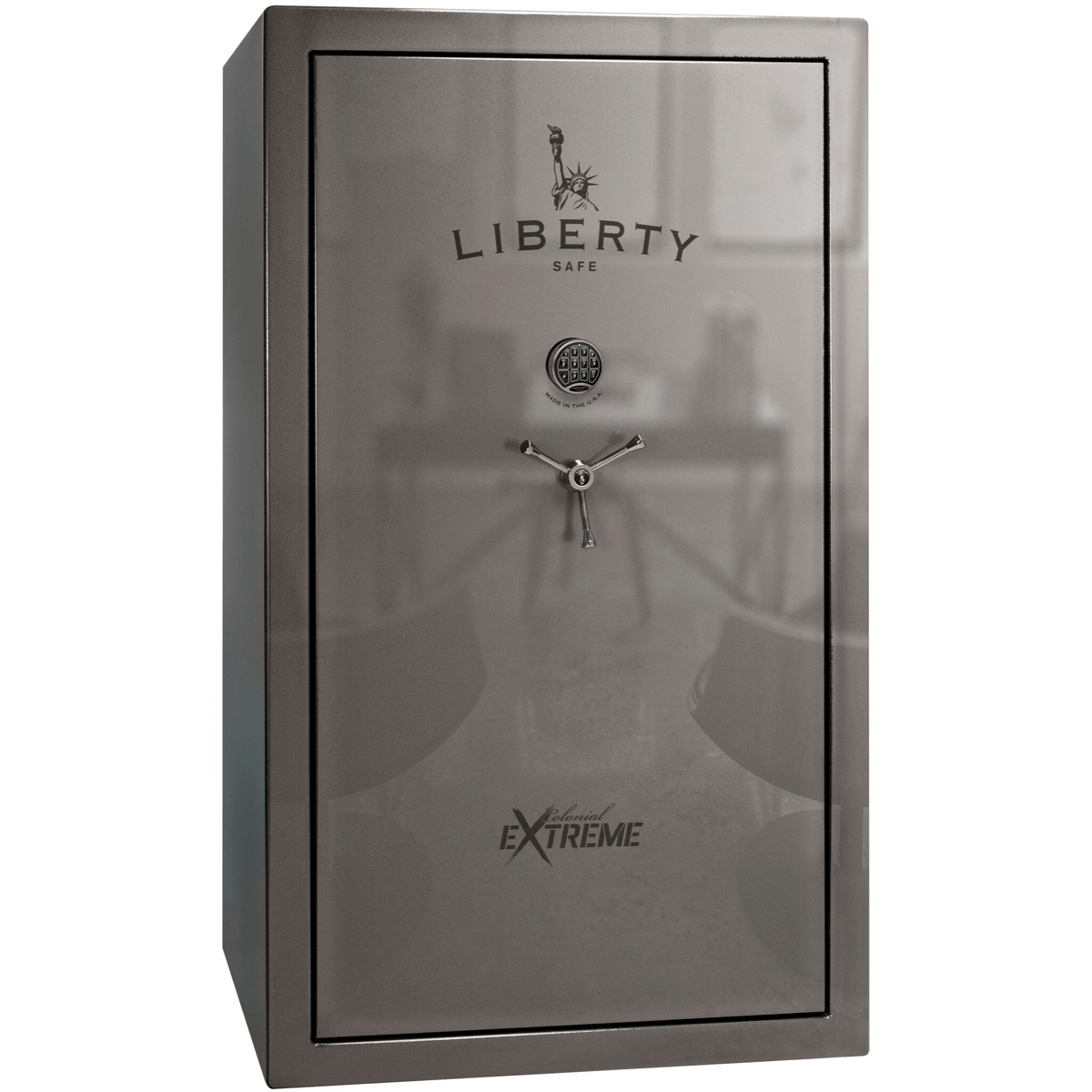 Liberty Colonial 50 Extreme Safe in Gray Gloss with Black Chrome Electronic Lock.
