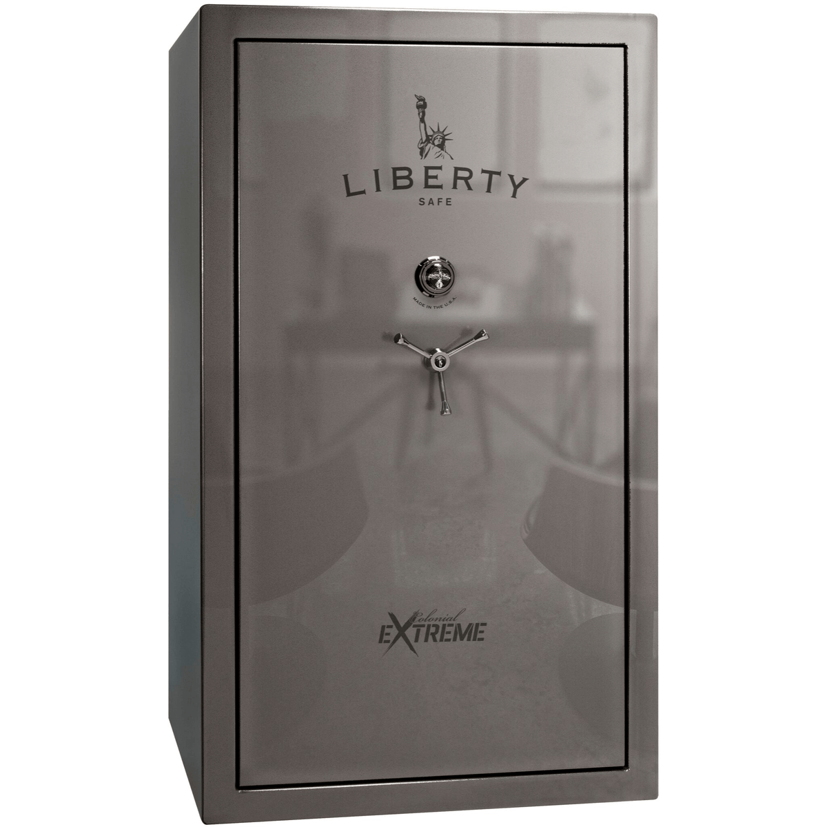 Liberty Colonial 50 Extreme Safe in Gray Gloss with Black Chrome Mechanical Lock.