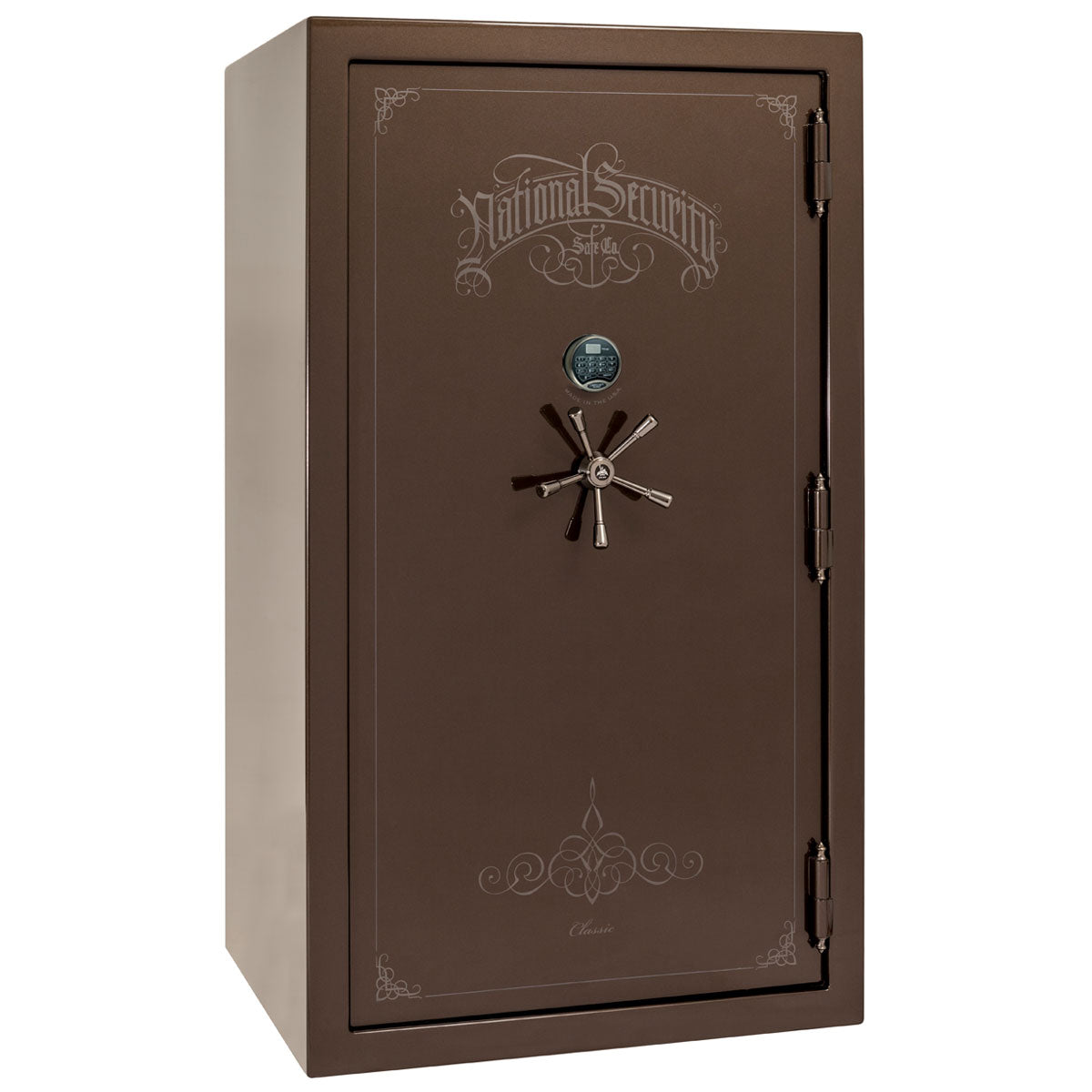 Liberty Safe Classic Plus 50 in Bronze Gloss with Black Chrome Electronic Lock, closed door.