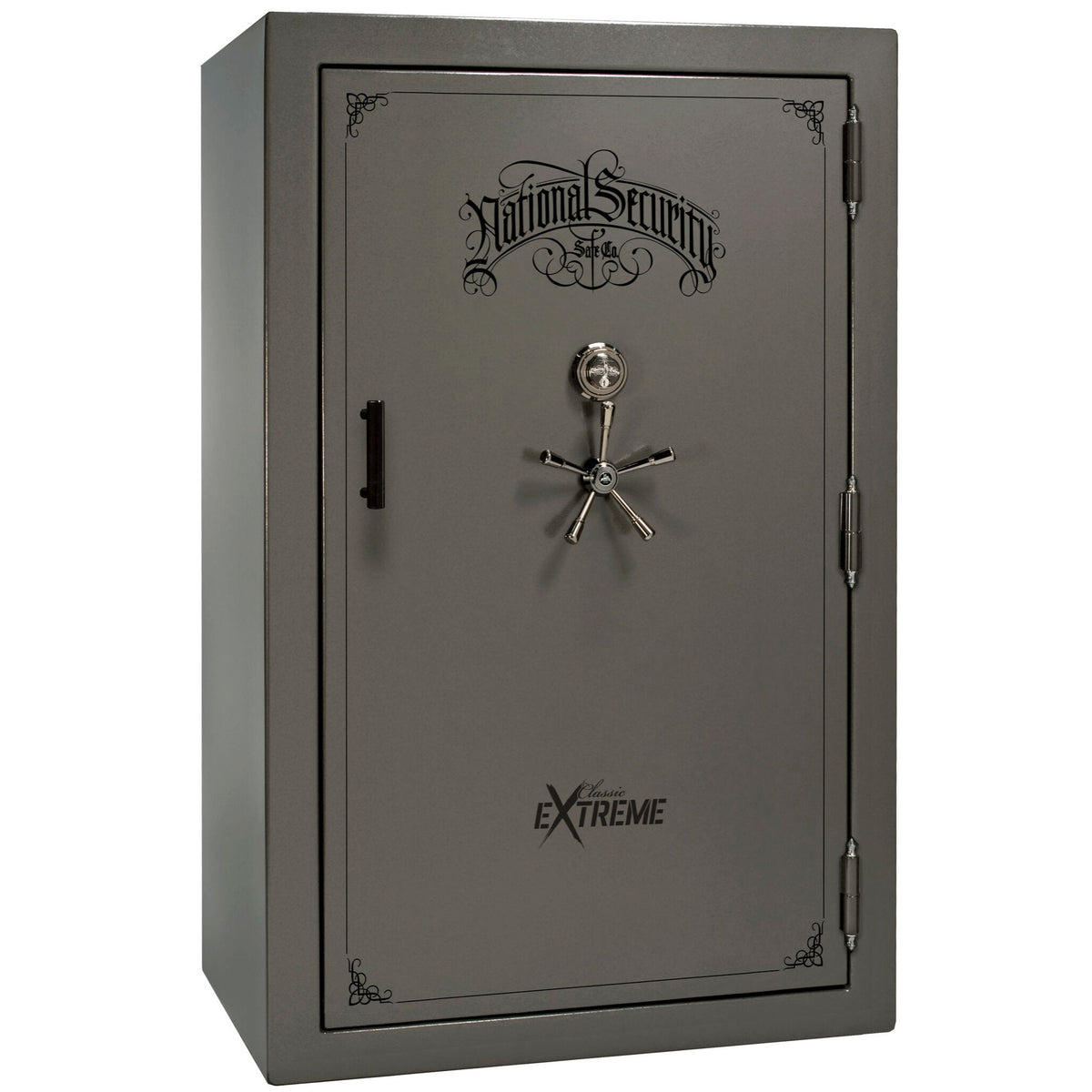 Liberty Classic Select Extreme Wide Body Safe in Gray Gloss with Black Chrome Mechanical Lock.