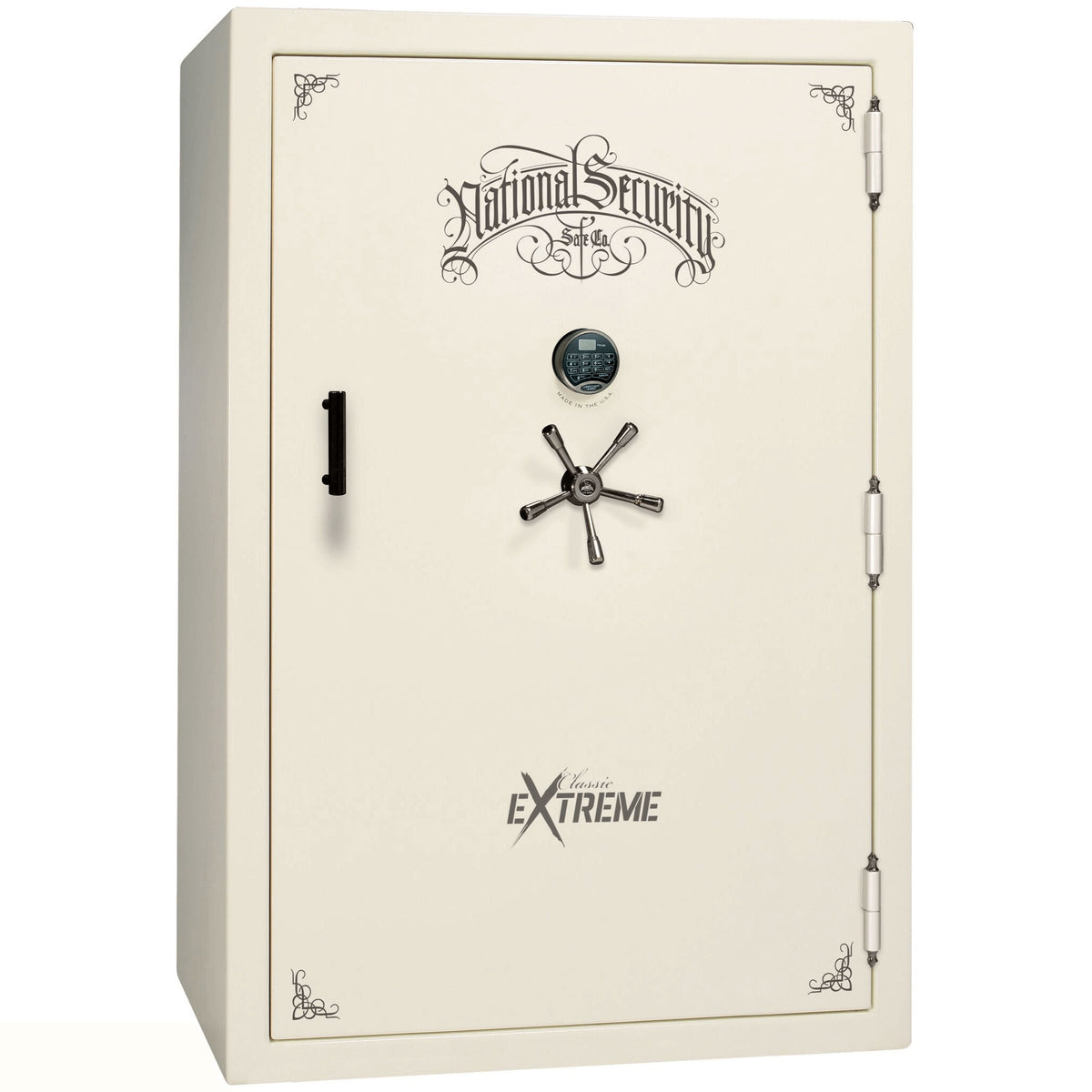 Liberty Classic Select Extreme Wide Body Safe in White Marble with Black Chrome Electronic Lock.