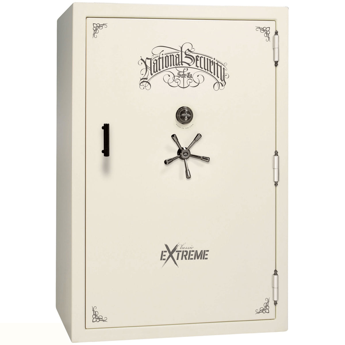 Liberty Classic Select Extreme Wide Body Safe in White Marble with Black Chrome Mechanical Lock.