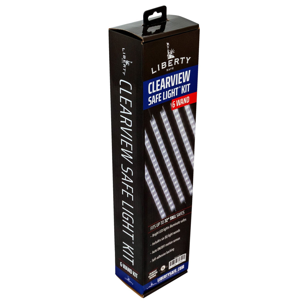 Liberty Safe Clearview Light Kit, angle view of box.