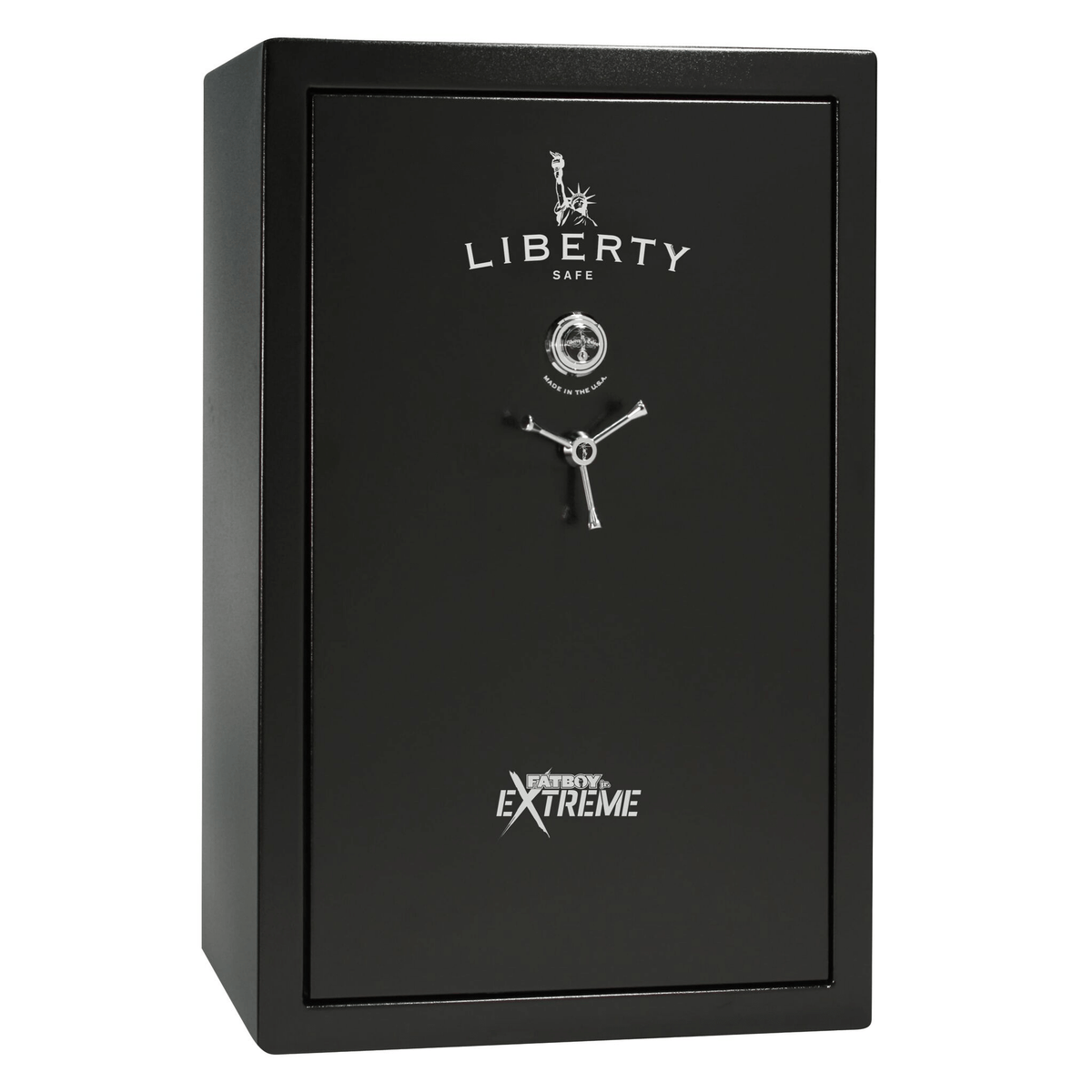 Fatboy Junior Extreme Safe in Textured Black with Chrome Mechanical Lock.