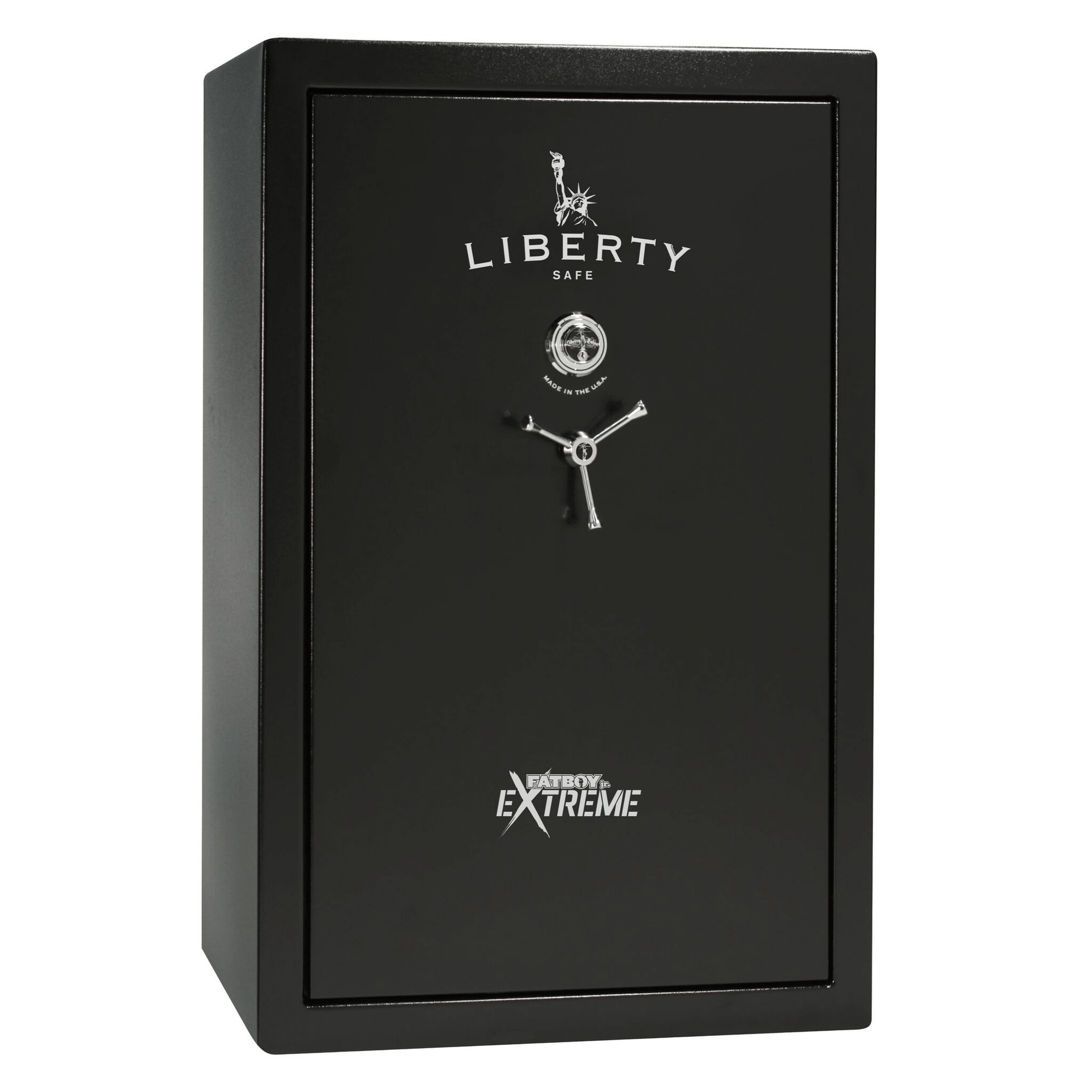 Fatboy Junior Extreme Safe in Textured Black with Chrome Electronic Lock.