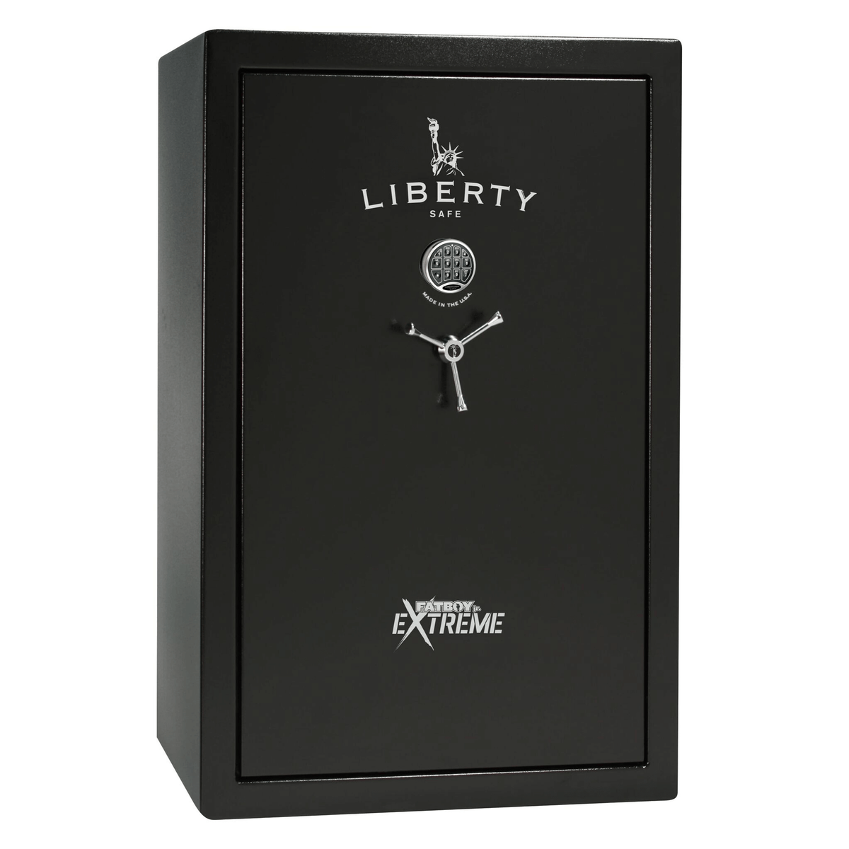 Fatboy Junior Extreme Safe in Textured Black with Chrome Electronic Lock.