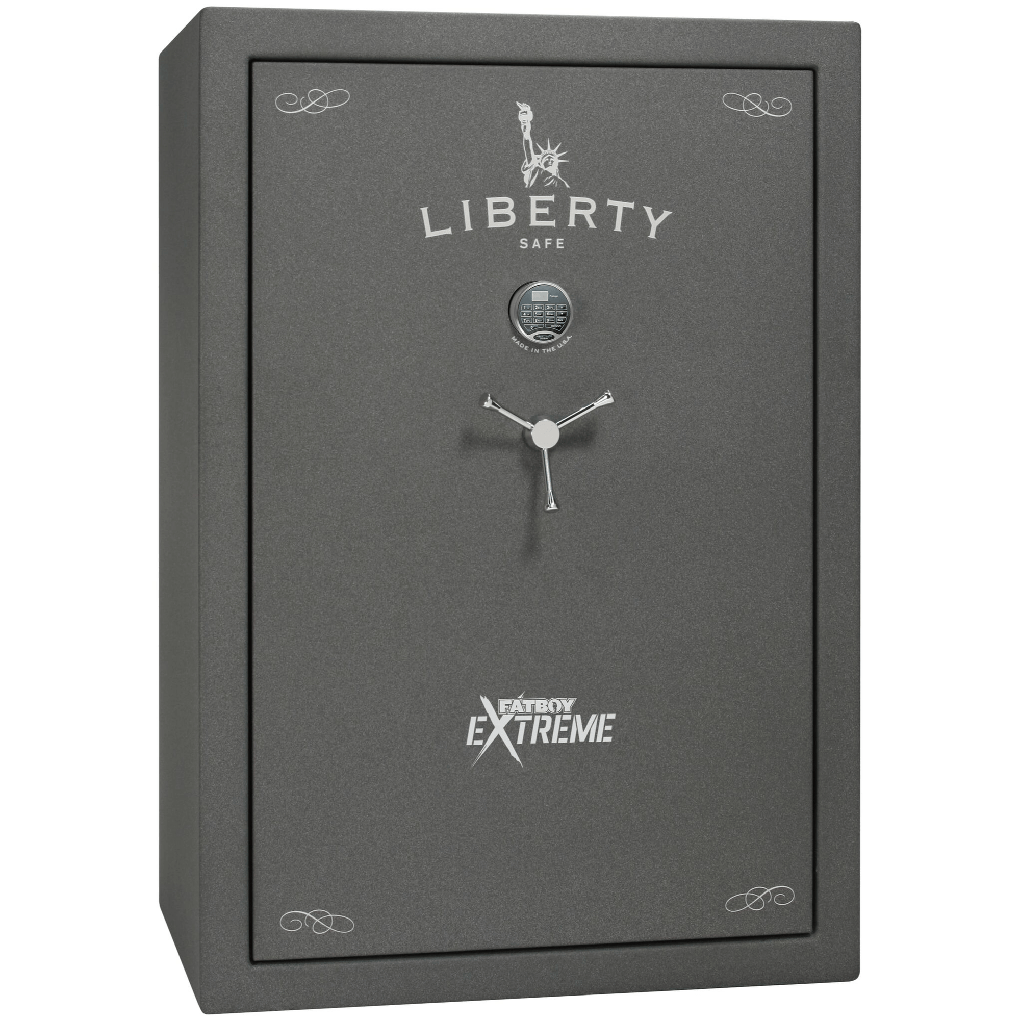 Lincoln Fatboy Extreme 64XT Safe in Textured Granite with Chrome Electronic Lock.