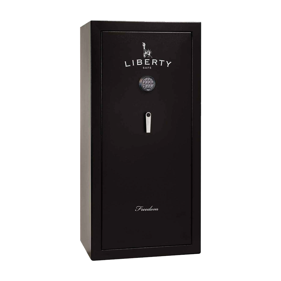 Liberty Safe&#39;s FREEDOM 30 in textured black exterior surface finish, door closed.
