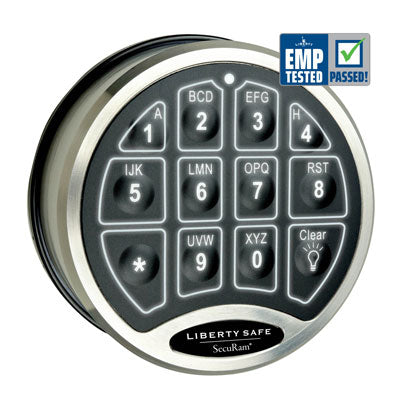 Liberty Safe Electronic Lock - SecuRam BackLit Series in Chrome.