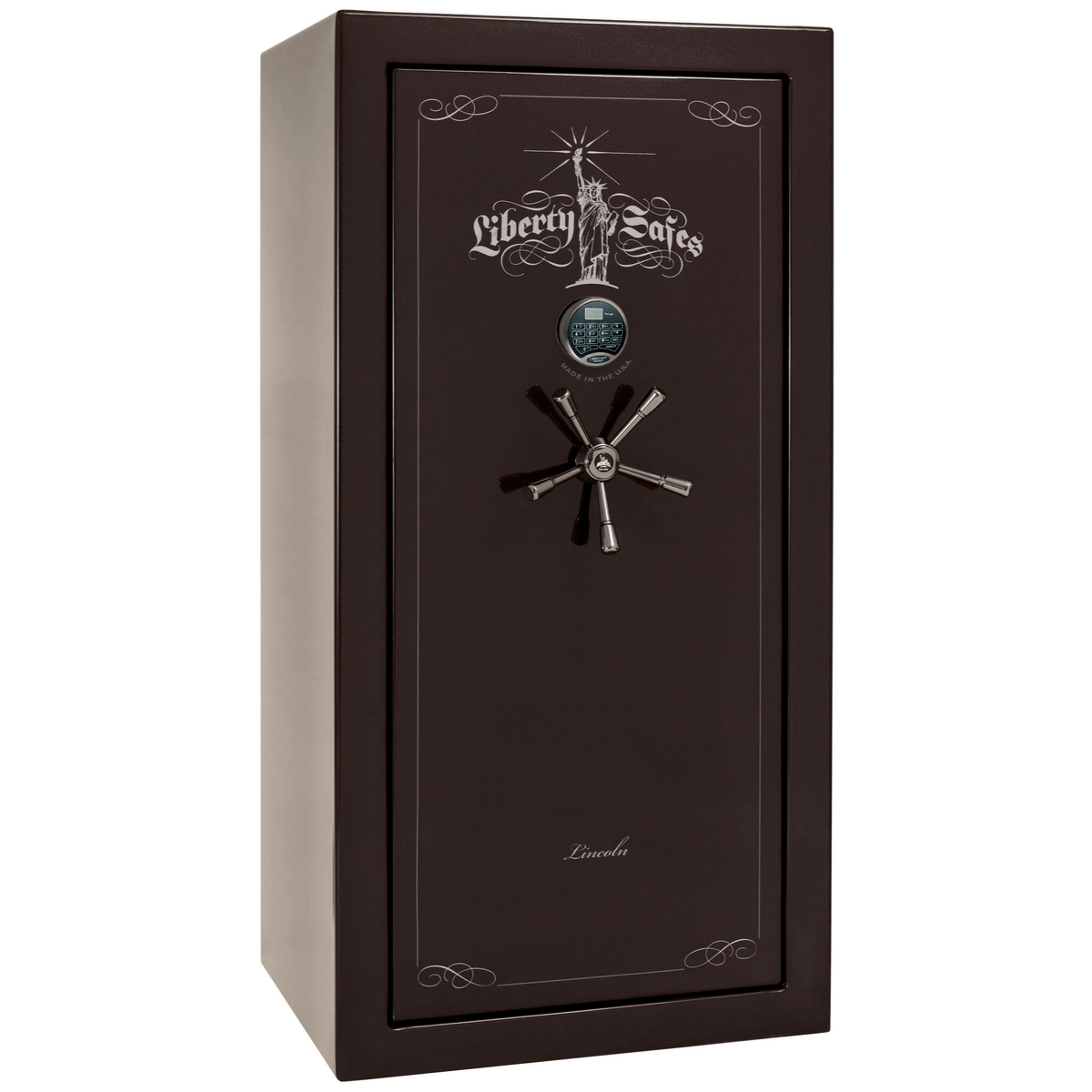 Liberty Lincoln 25 Safe in Black Cherry Gloss with Black Chrome Electronic Lock.