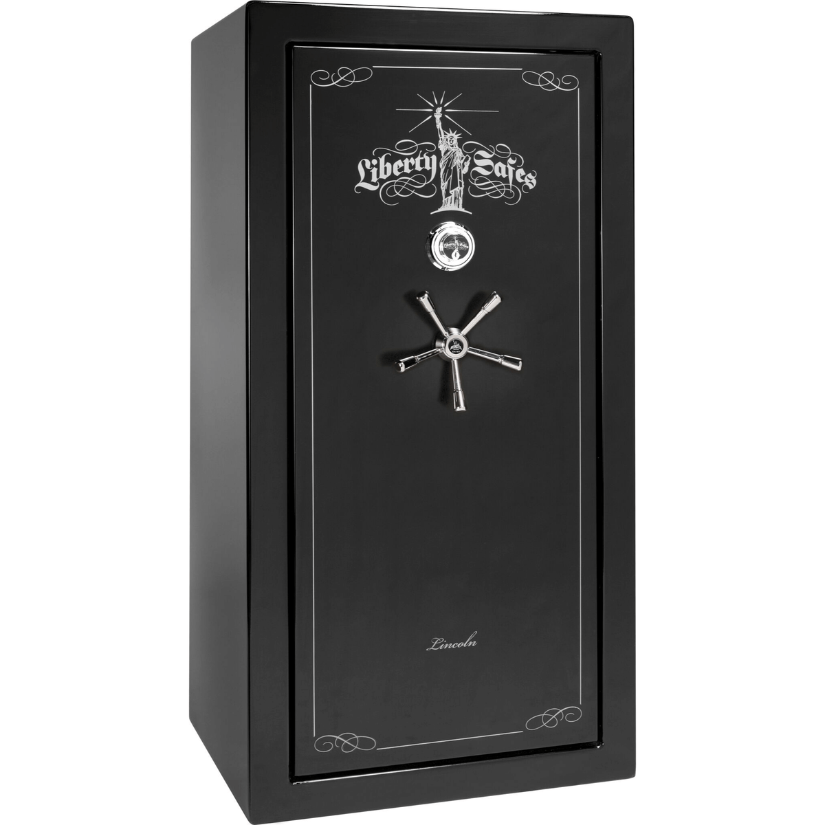 Liberty Lincoln 25 Safe in Black Gloss with Chrome Mechanical Lock.
