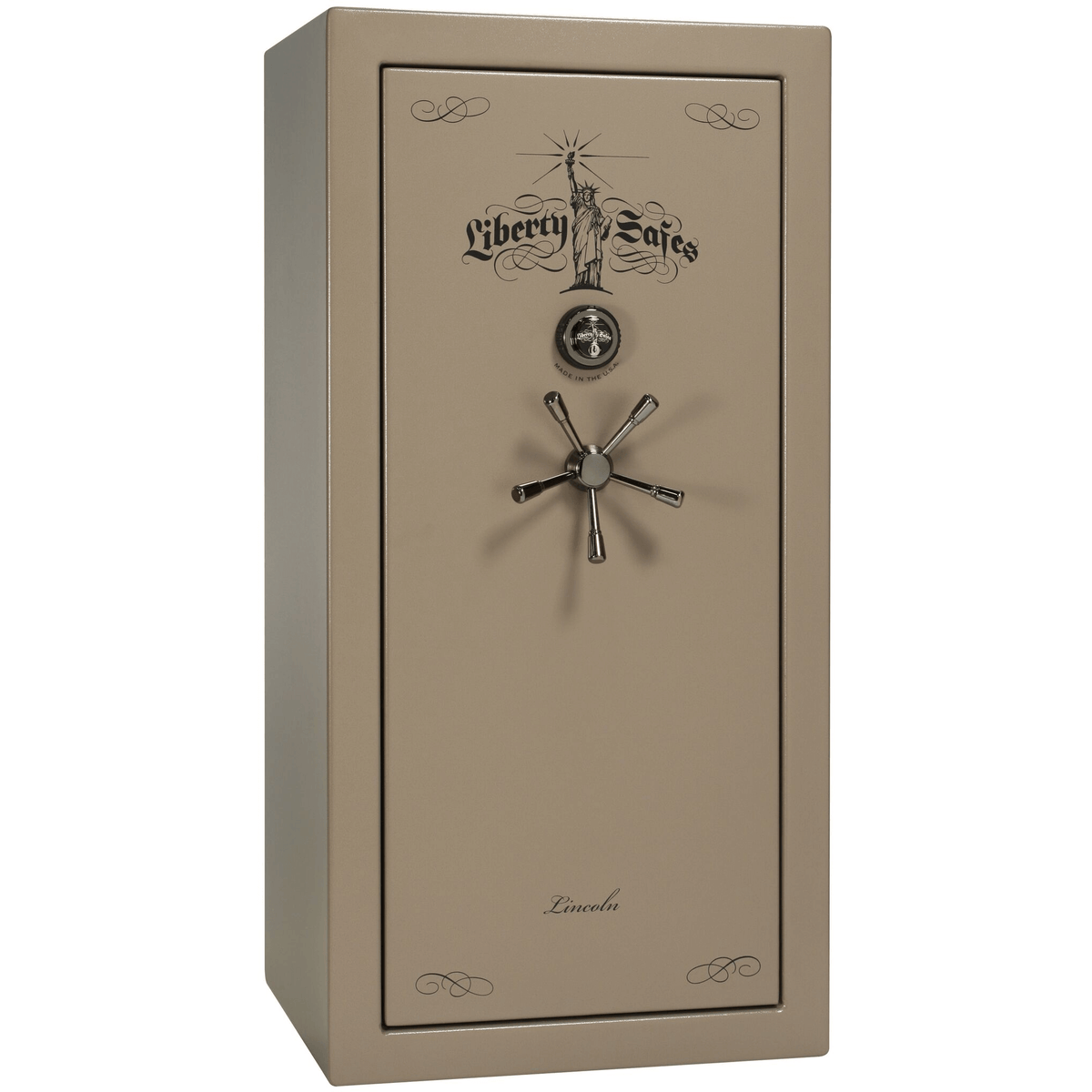 Liberty Lincoln 25 Safe in Champagne Marble with Black Chrome Mechanical Lock.