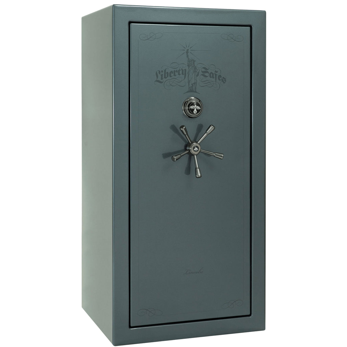 Liberty Lincoln 25 Safe in Forest Mist Gloss with Black Chrome Mechanical Lock.