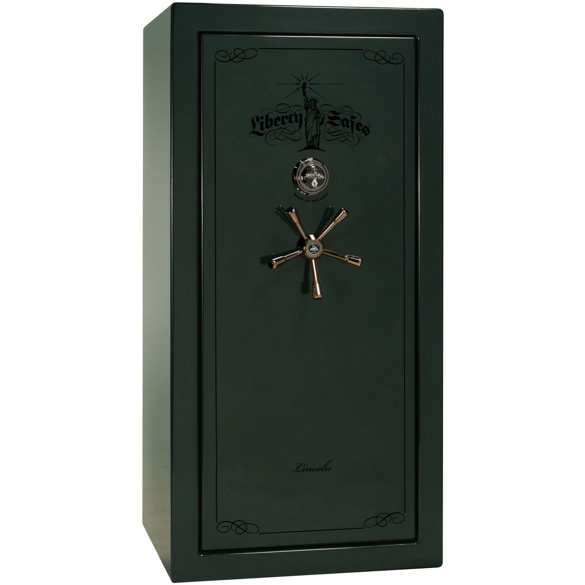 Liberty Lincoln 25 Safe in Green Gloss with Black Chrome Mechanical Lock.