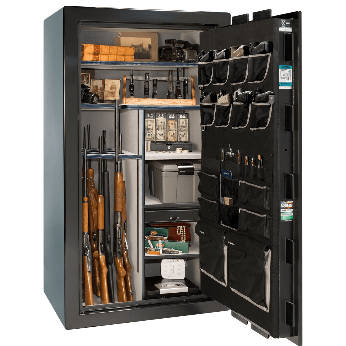 Liberty Lincoln 40 Safe in Black Gloss, open.