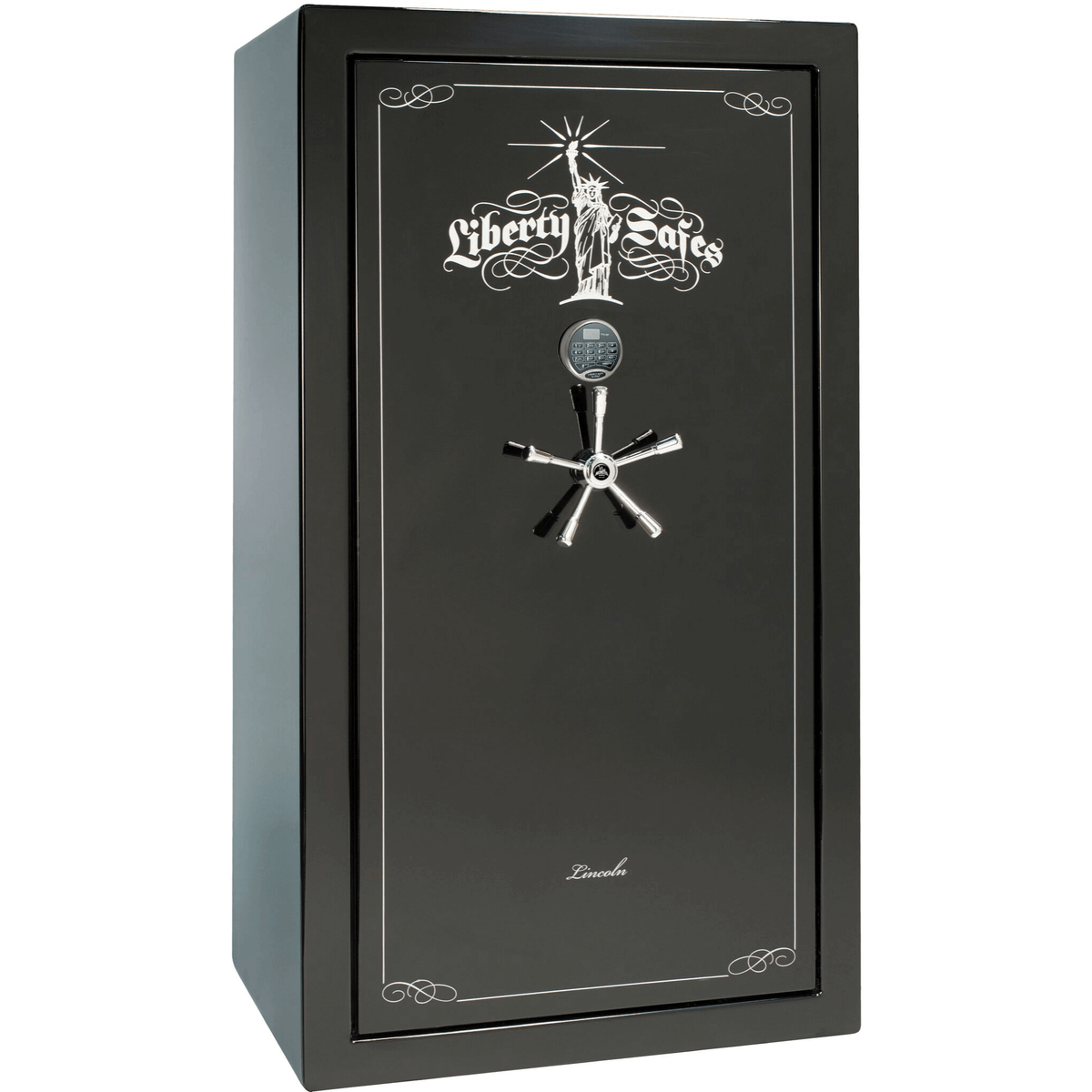 Liberty Lincoln 40 Safe in Black Gloss with Chrome Electronic Lock.