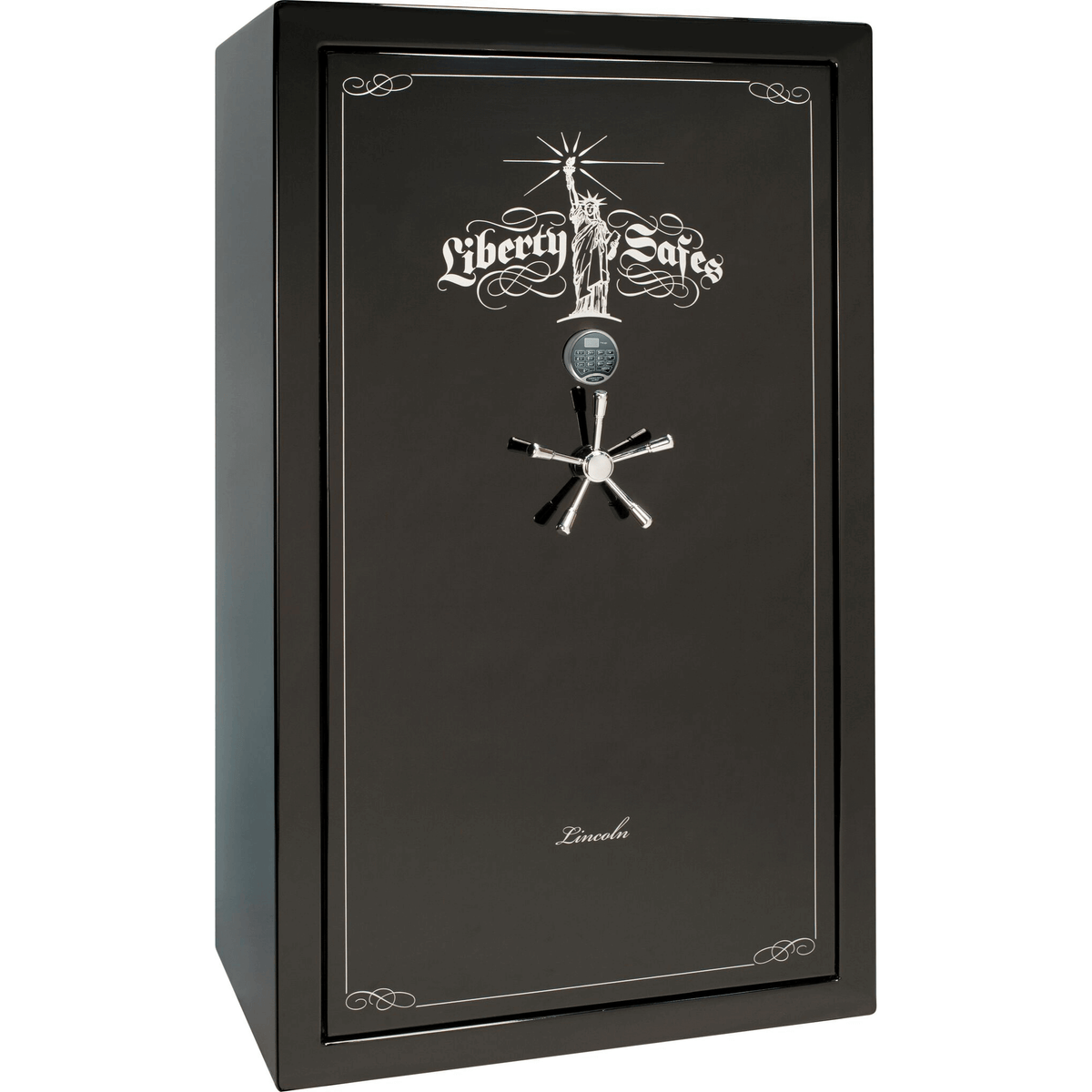 Liberty Lincoln 50 Safe in Black Gloss with Chrome Electronic Lock.