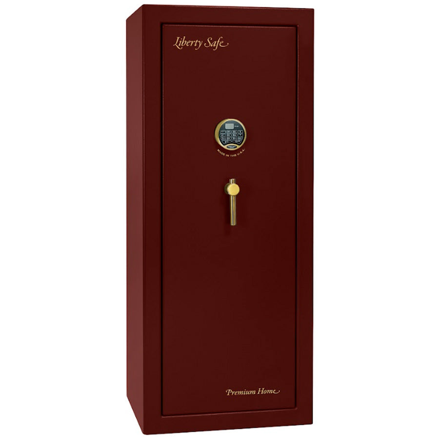 Liberty Premium Home 17 Safe in Burgundy Marble with Brass Electronic Lock.