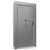 The Beast Vault Door in Gray Gloss with Black Chrome Electronic Lock, Left Inswing, door closed.