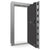 The Beast Vault Door in Gray Gloss with Black Chrome Electronic Lock, Right Outswing, door open.
